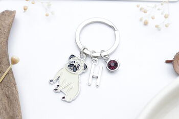 Pug Personalised Keyring Dog Owner Gift, 5 of 11