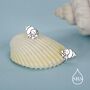 Cute Hermit Crab Stud Earrings In Sterling Silver, thumbnail 3 of 12