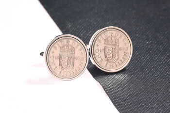 1965 60th Birthday One Shilling Coin Cufflinks, 2 of 3
