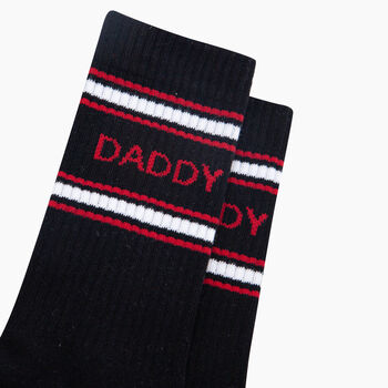 Daddy Organic Cotton Sports Socks In Black, 2 of 4