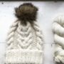 Suffolk Cabled Beanie Hat Knitting Kit, thumbnail 1 of 6