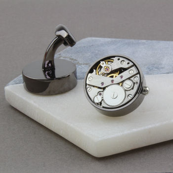 Personalised Encased Watch Mechanism Cufflinks, 5 of 12