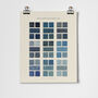 Blue Watercolour Swatches Vintage Fine Art Print, thumbnail 2 of 2