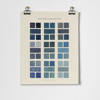 Blue Watercolour Swatches Vintage Fine Art Print, 2 of 2