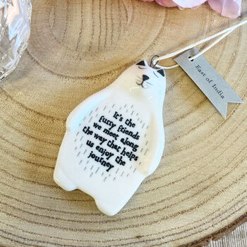 Hanging Porcelain Cat Furry Friends Journey Keepsake, 2 of 2