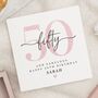 Personalised 50th Birthday Card For Her Pink Glitter, thumbnail 1 of 7