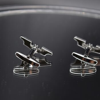 Bat Emblem Cufflinks Black Stainless Steel Batman Cufflinks Gift For Him, 4 of 5