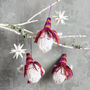 Rainbow Unicorn Christmas Baubles Intermediate Knitting Kit, thumbnail 2 of 8