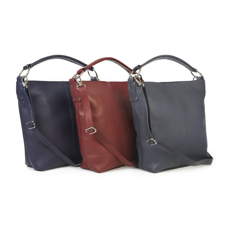 blue leather hobo handbag by the leather store | www.bagssaleusa.com