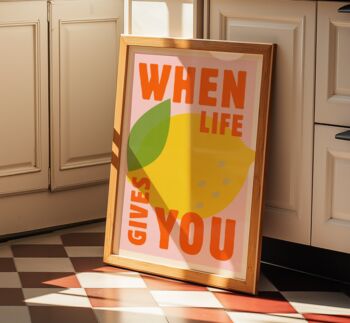 Life Lemons Quote Kitchen Wall Art Print Food Lover Gift, 6 of 8