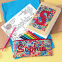 Liberty Personalised Pencil Case Colouring Gift Set, thumbnail 2 of 9