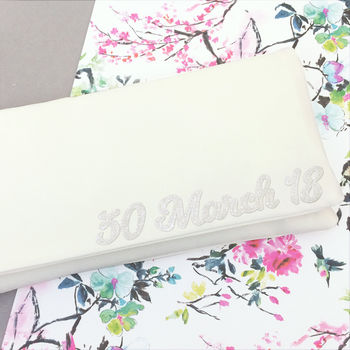Wedding Date Personalised Bridal Clutch, 7 of 8