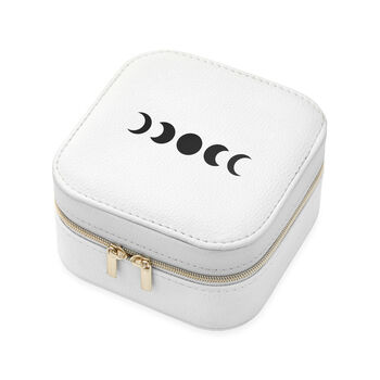 Customisable Moon Phase White Travel Jewellery Case, 10 of 10