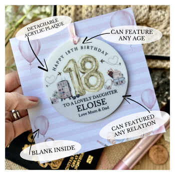 18th, 21st, 30th Travel Themed Pink Birthday Card, 2 of 2