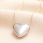 Mixed Metals Chunky Heart Pendant Necklace, thumbnail 1 of 4