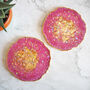 Iridescent Resin Coasters Set In Pink And Gold, thumbnail 5 of 5