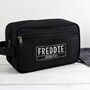 Personalised Any Message Black Wash Bag For Him, thumbnail 3 of 4
