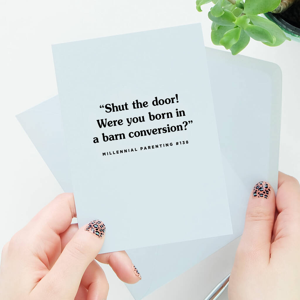 Were You Born In A Barn Conversion Funny Card By Paper Plane ...