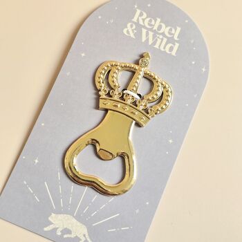 Gold Tone Crown Novelty Bottle Opener, 3 of 3