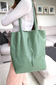 Personalised Real Leather Tote Bag, 3 of 12