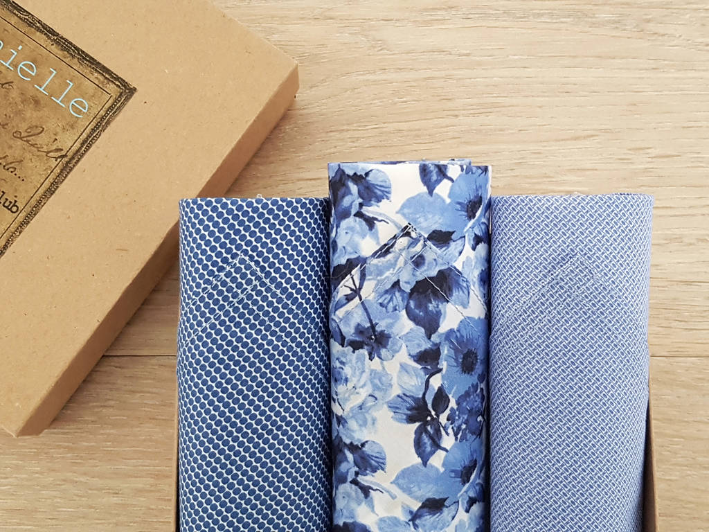 Printed Handkerchiefs Blue Florals By Tamielle