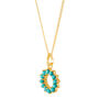 Halo Radiance Turquoise Gold Plated Pendant Necklace, thumbnail 3 of 10