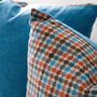 Large Multi Spot Blue And Orange Wool Cushion, thumbnail 3 of 5