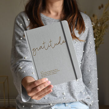 Gratitude Journal With Gold Detail And Textured Cover, 2 of 8
