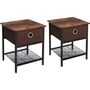 Two Side Tables End Tables Nightstands With Drawer, thumbnail 2 of 9