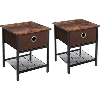 Two Side Tables End Tables Nightstands With Drawer, 2 of 9