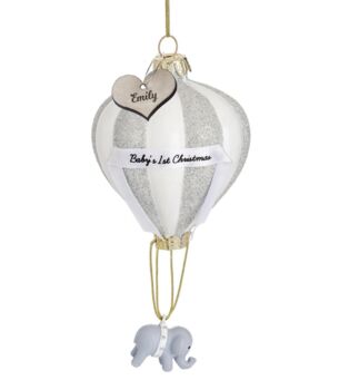 Babies First Christmas Hot Air Balloon Bauble, 3 of 3