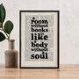 Book Lover 'A Room Without Books…' Quote Print, thumbnail 1 of 5