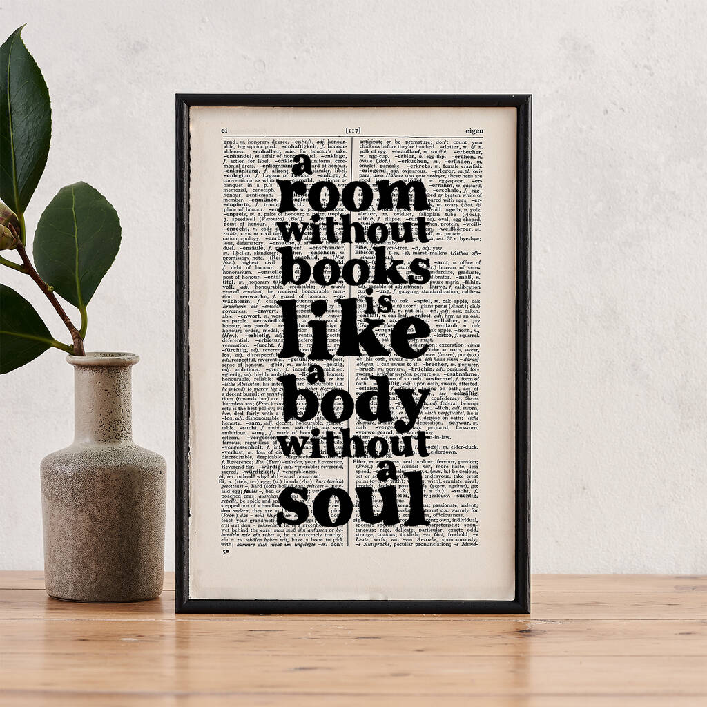 Book Lover 'A Room Without Books…' Quote Print, 1 of 5
