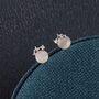 Sterling Silver Opal Gem Moon Earrings, thumbnail 1 of 4