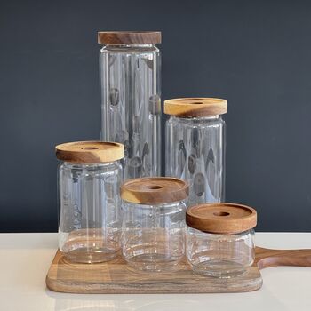 Acacia Wood Storage Jar With Personalised Label, 4 of 12