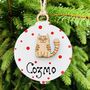 Personalised Pussy Cat Christmas Tree Decoration Bauble, thumbnail 1 of 2