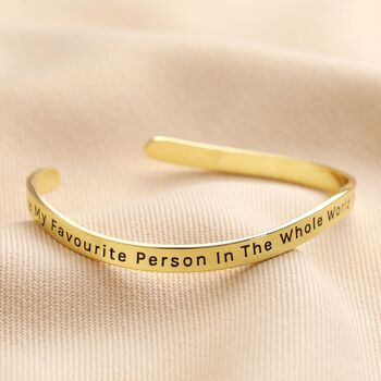 Adjustable Favourite Person Meaningful Word Wave Bangle, 2 of 7