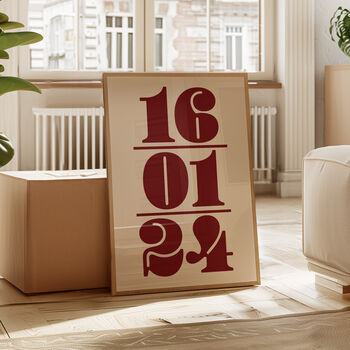 Custom Date Print | Personalised Poster | Gift | Wedding | Anniversary | Couples | Trendy | Gallery Wall, 2 of 10