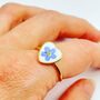 Forget Me Not Flower Adjustable Ring Hand Made Heart, thumbnail 4 of 9