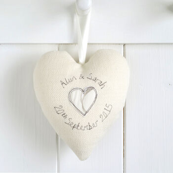 Personalised 4th Linen Wedding Anniversary Heart, 2 of 9
