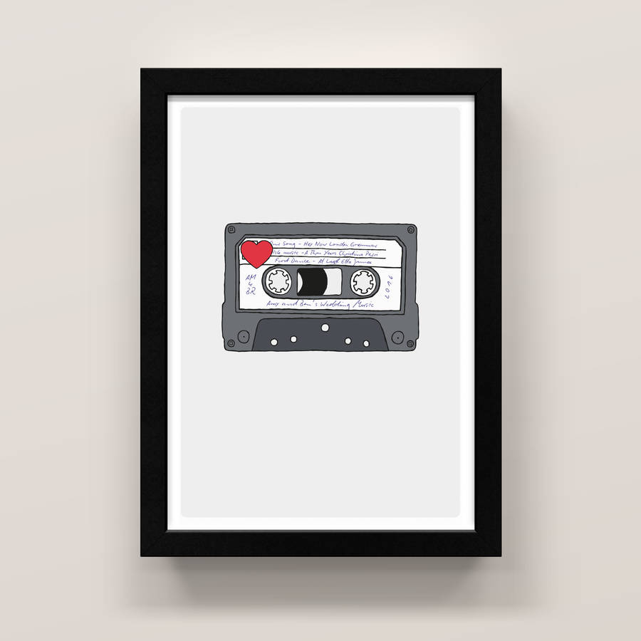 Personalised Cassette Tape Print By Yve Print Co. | notonthehighstreet.com