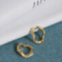 18 K Gold Vermeil White Topaz Wave Huggie Hoop Earrings, thumbnail 5 of 10
