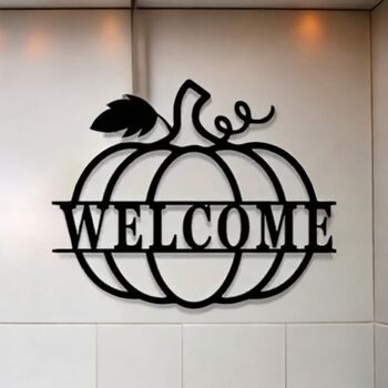 Autumn Metal Pumpkin Welcome Sign, 4 of 6