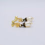Rhinestone Embellished Pearl Drop Clip On Earrings, thumbnail 3 of 5