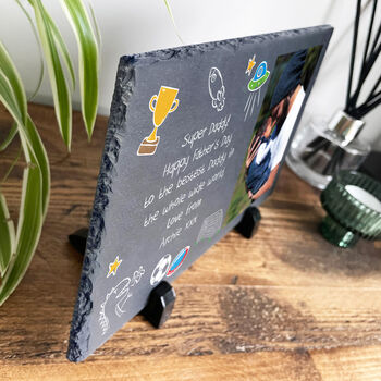 Personalised 'Our Adventures' Photo Slate With Stand 30 X 20cm, 2 of 5