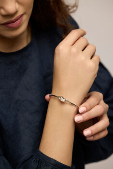 Elegant Sterling Silver Lily Bangle, 2 of 7
