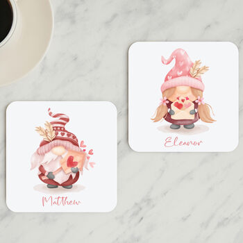 Personalised Gnomes Couples Coasters, 2 of 2