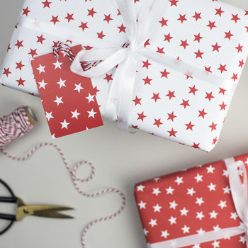 Red Star Christmas Wrapping Paper, 2 of 5