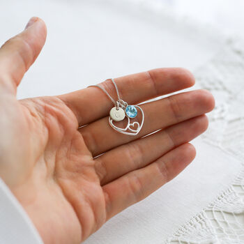 21st Birthday Gift, Sterling Silver Personalised Heart Necklace, 4 of 8