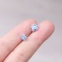 Blue Cz Stone Paw Print Stud Earrings, thumbnail 1 of 7